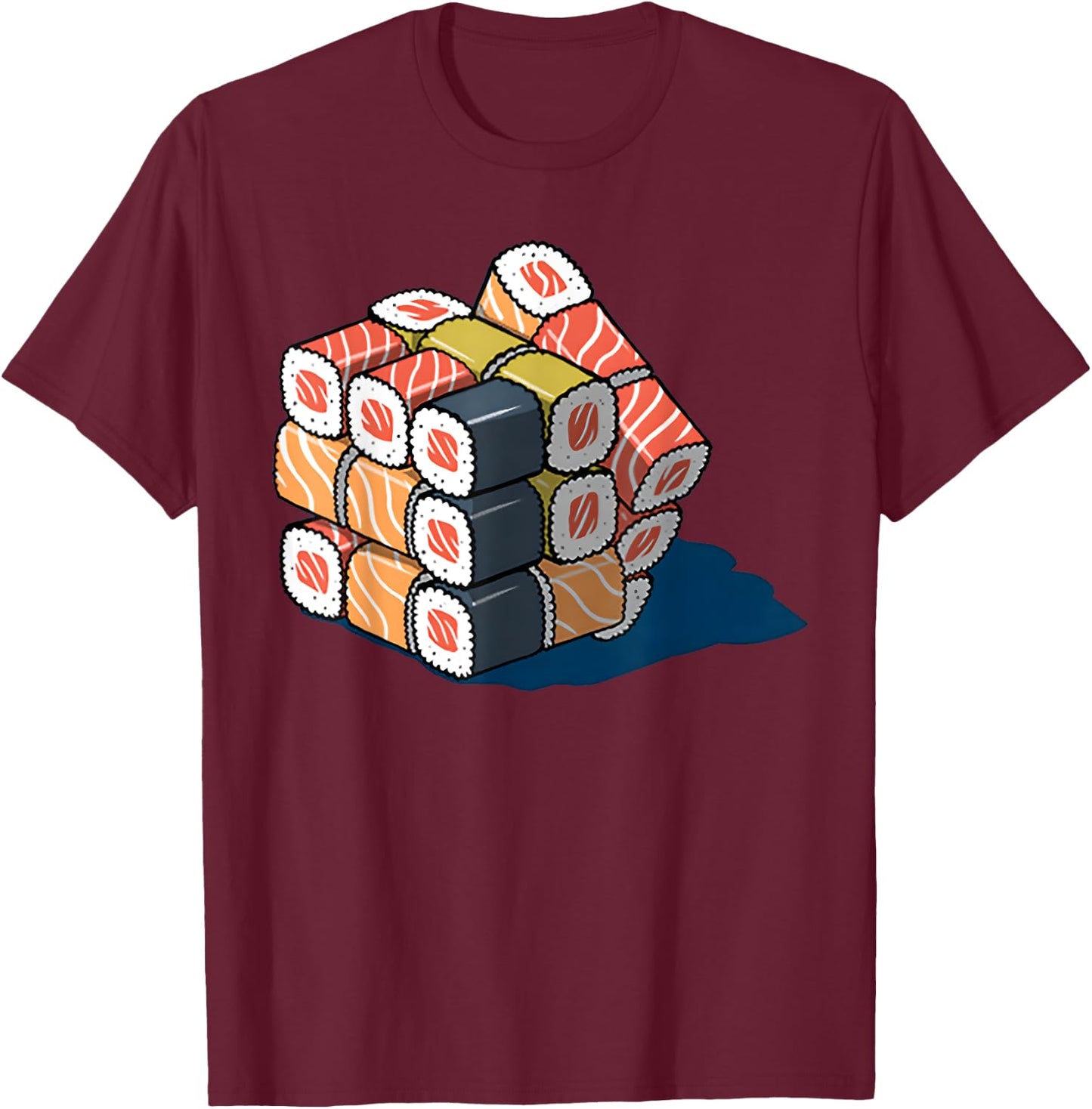 Sushi Cube Rubik T-Shirt - T-Shirt | Maroon