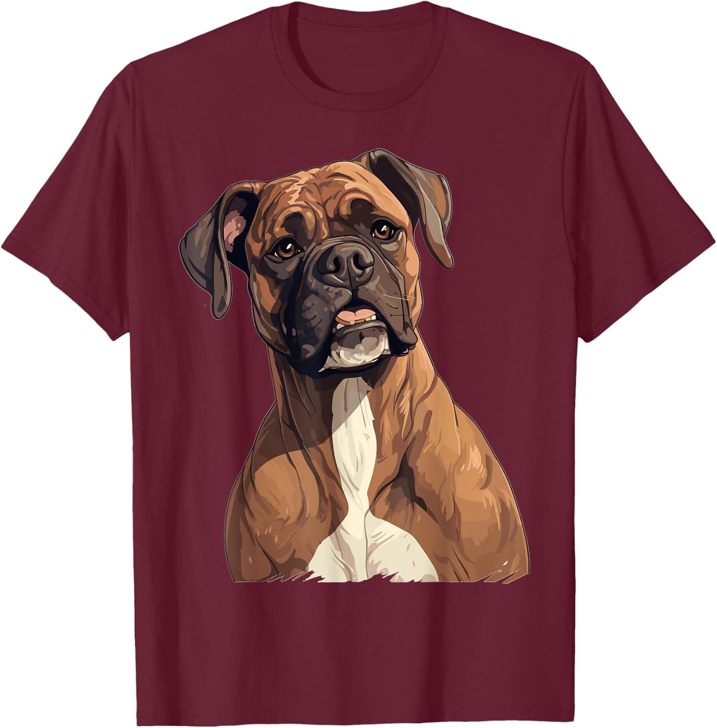 Boxer Dog Breed Pet - Cute Graphic T-Shirt - T-Shirt | Maroon