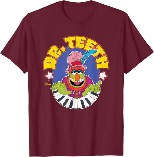 The Muppets - Electric Mayhem Dr. Teeth T-Shirt - T-Shirt | Maroon