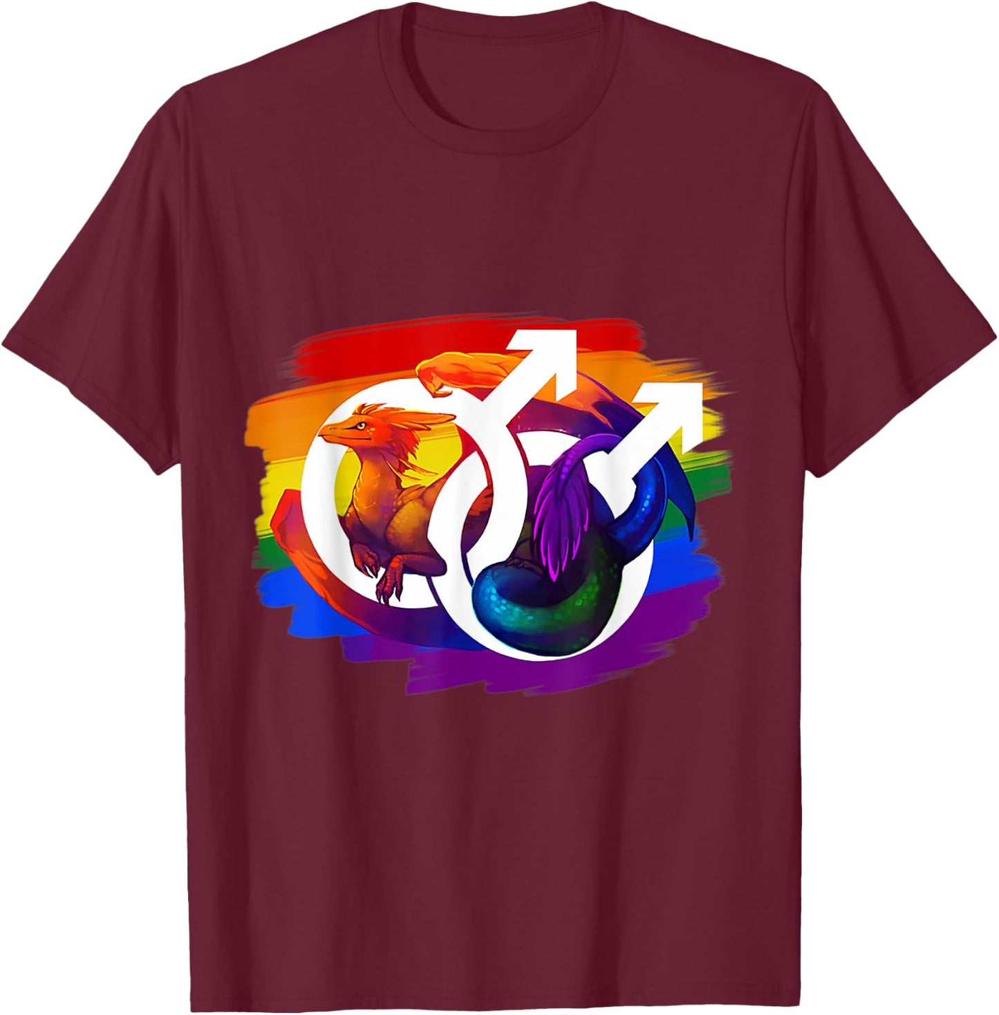 Dragon Gay Symbol T-Shirt - T-Shirt | Maroon
