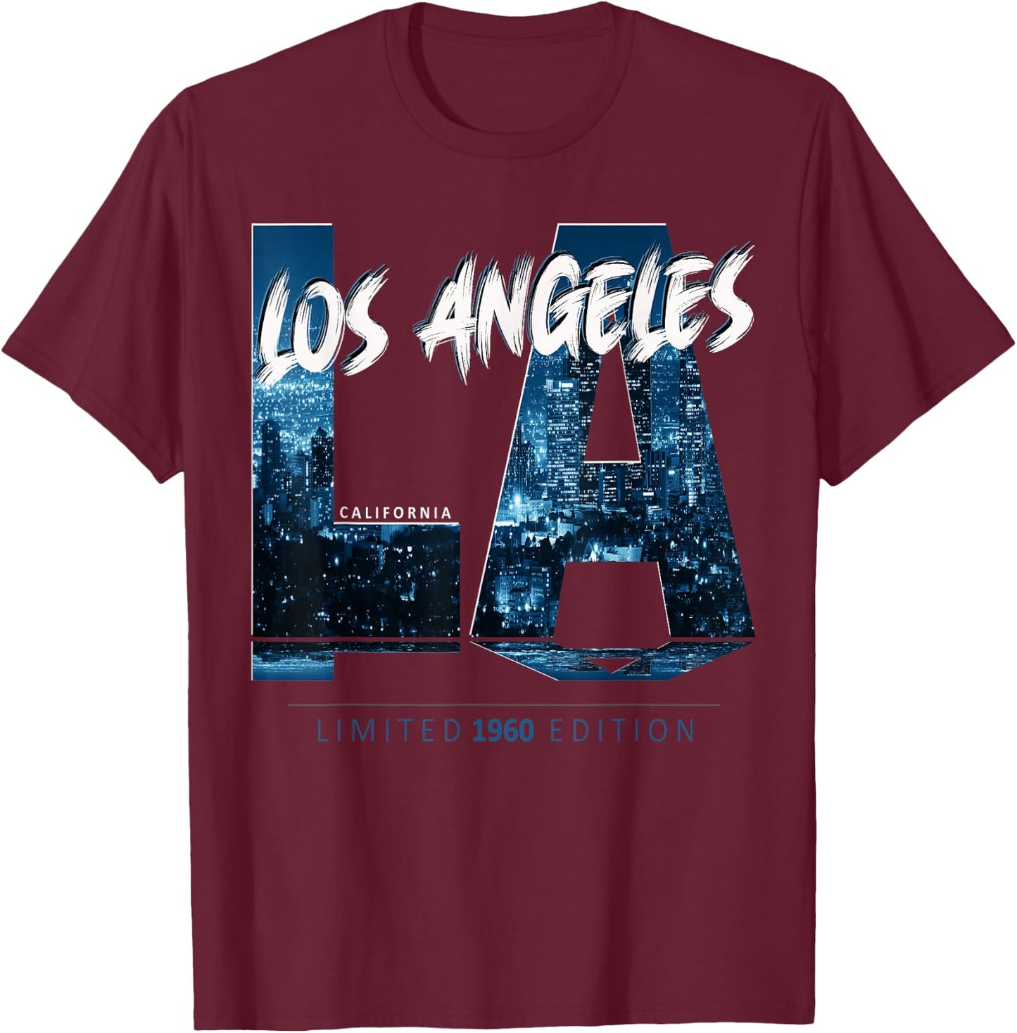 Los Angeles California Limited 1960 Edition T-Shirt - T-Shirt | Maroon