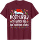 Most Likely To Watch All The Christmas Movies Family Funny T-Shirt - T-Shirt | Maroon