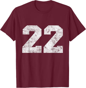 Vintage Lucky Number 22 Birthday Sports Player Team Athlete T-Shirt - T-Shirt | Maroon