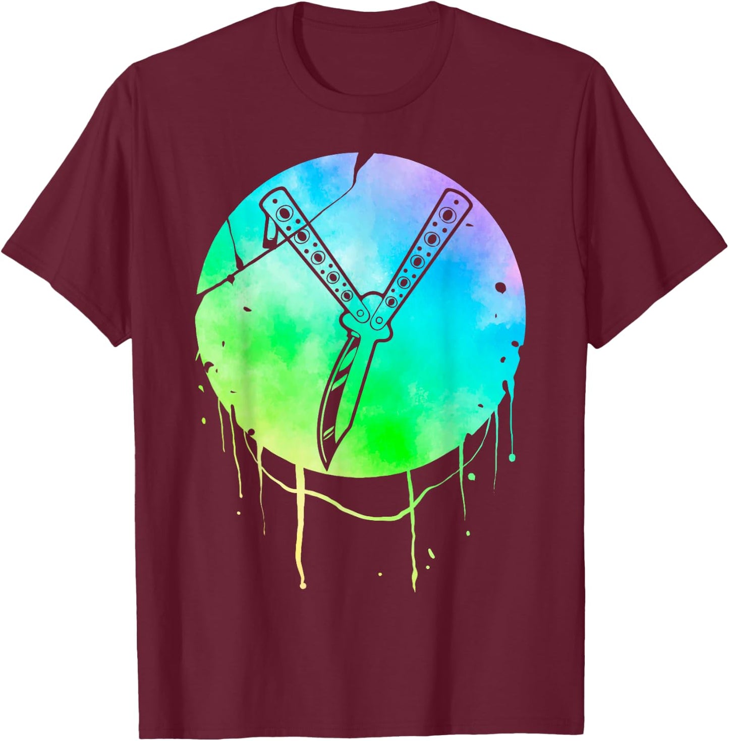 Butterfly Knife Balisong Quote T-Shirt - T-Shirt | Maroon