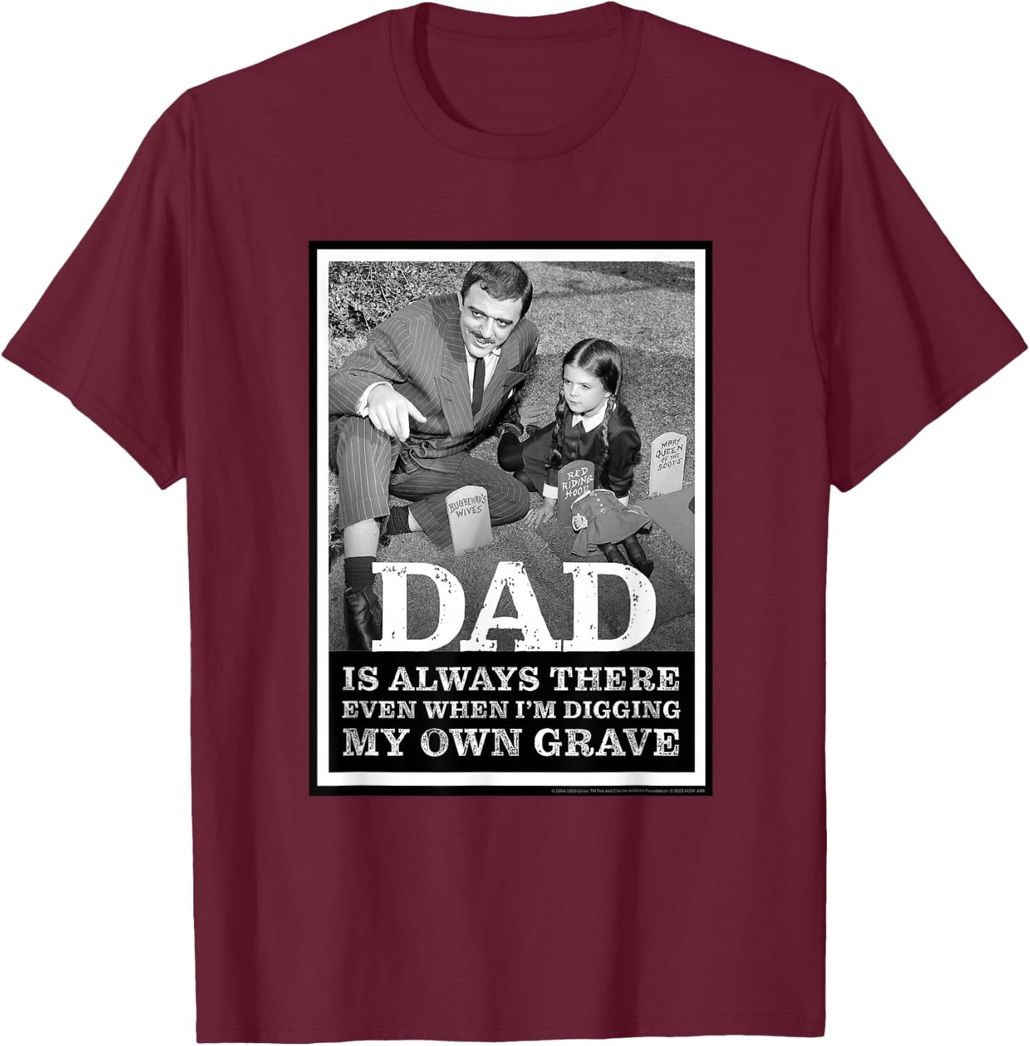 The Addams Family TV Series – Father's Day Gomez & Wednesday T-Shirt - T-Shirt | Maroon