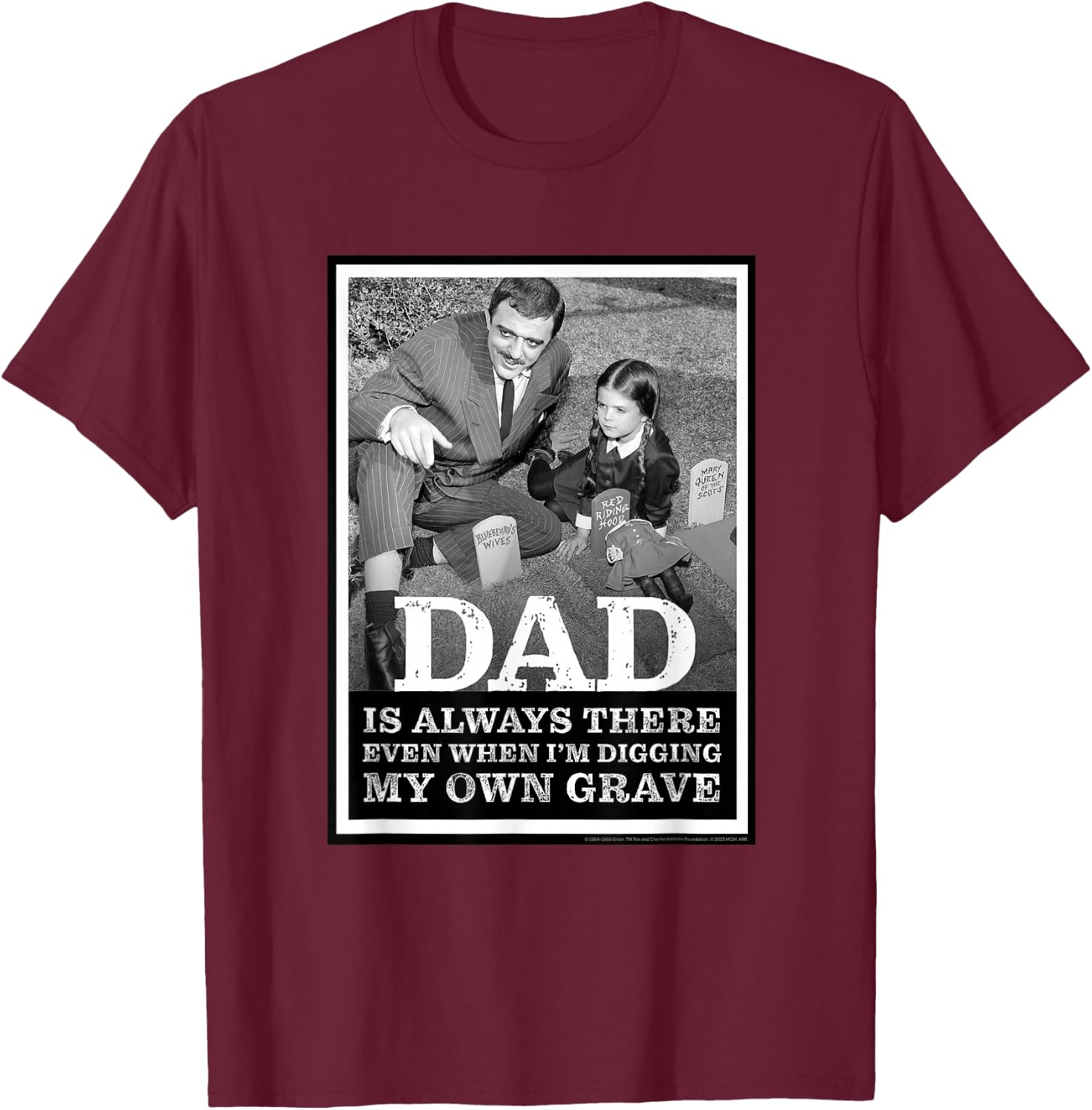 The Addams Family TV Series – Father's Day Gomez & Wednesday T-Shirt - T-Shirt | Maroon