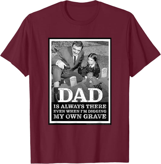 The Addams Family TV Series – Father's Day Gomez & Wednesday T-Shirt - T-Shirt | Maroon