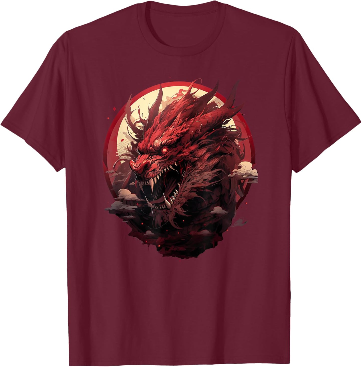 Japanese Aesthetic Dragon japanese art Japan Tattoo T-Shirt - T-Shirt | Maroon