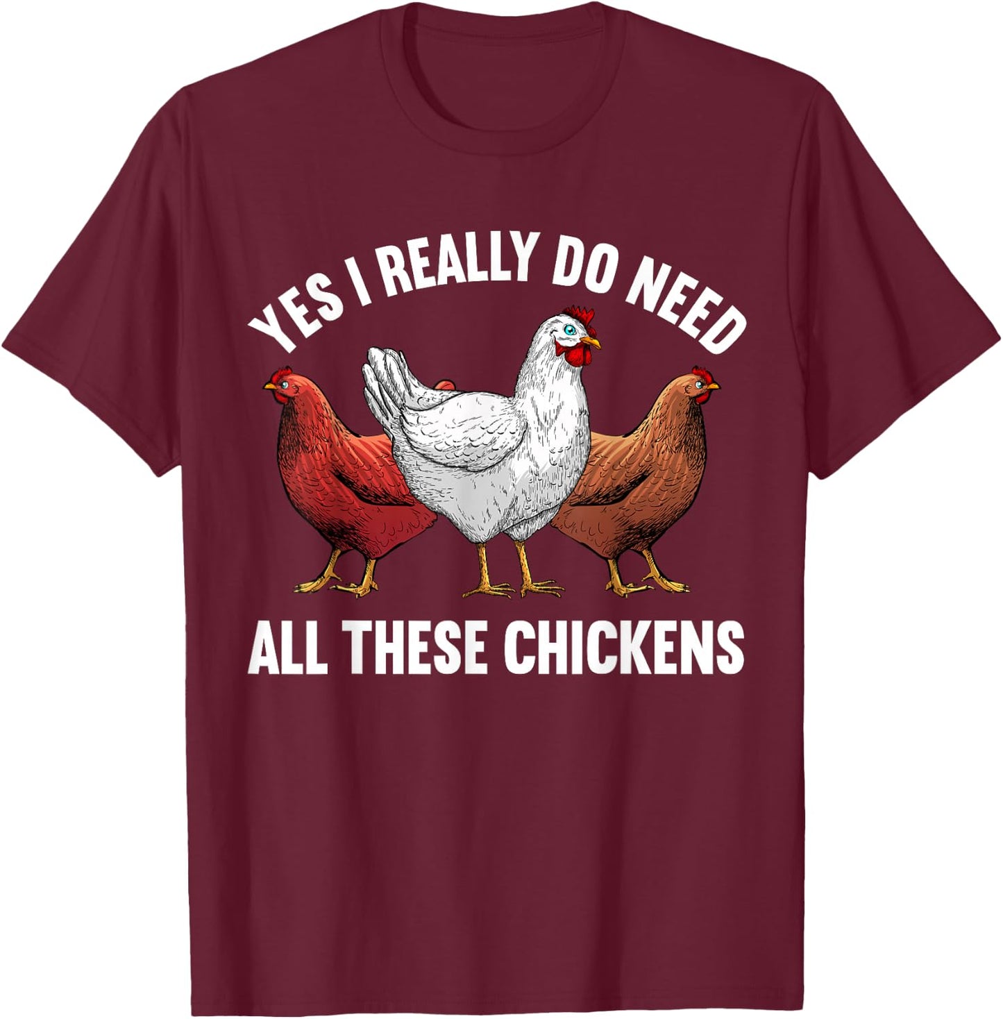 Cool Chicken Art Women Poultry Animal Chicken Farmer T-Shirt - T-Shirt | Maroon
