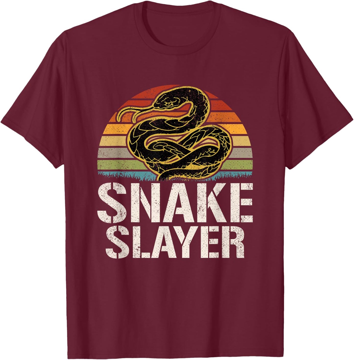 Snake Slayer Snake Hunter T-Shirt - T-Shirt | Maroon