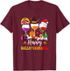 Wines Glass Thanksgiving Funny Happy Hallothanksmas T-Shirt - T-Shirt | Maroon