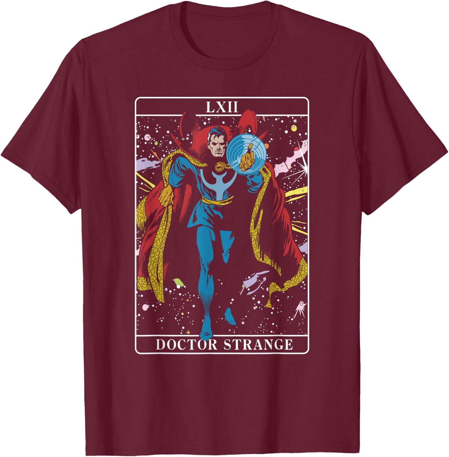 Marvel Halloween Doctor Strange Tarot Card Classic Comic T-Shirt - T-Shirt | Maroon