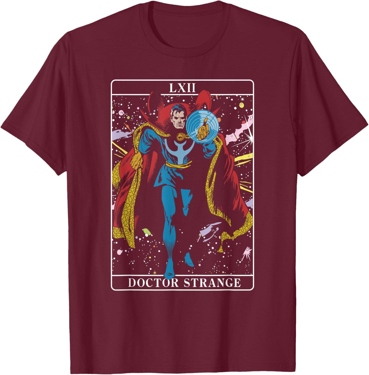 Marvel Halloween Doctor Strange Tarot Card Classic Comic T-Shirt - T-Shirt | Maroon
