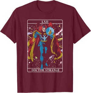 Marvel Halloween Doctor Strange Tarot Card Classic Comic T-Shirt - T-Shirt | Maroon