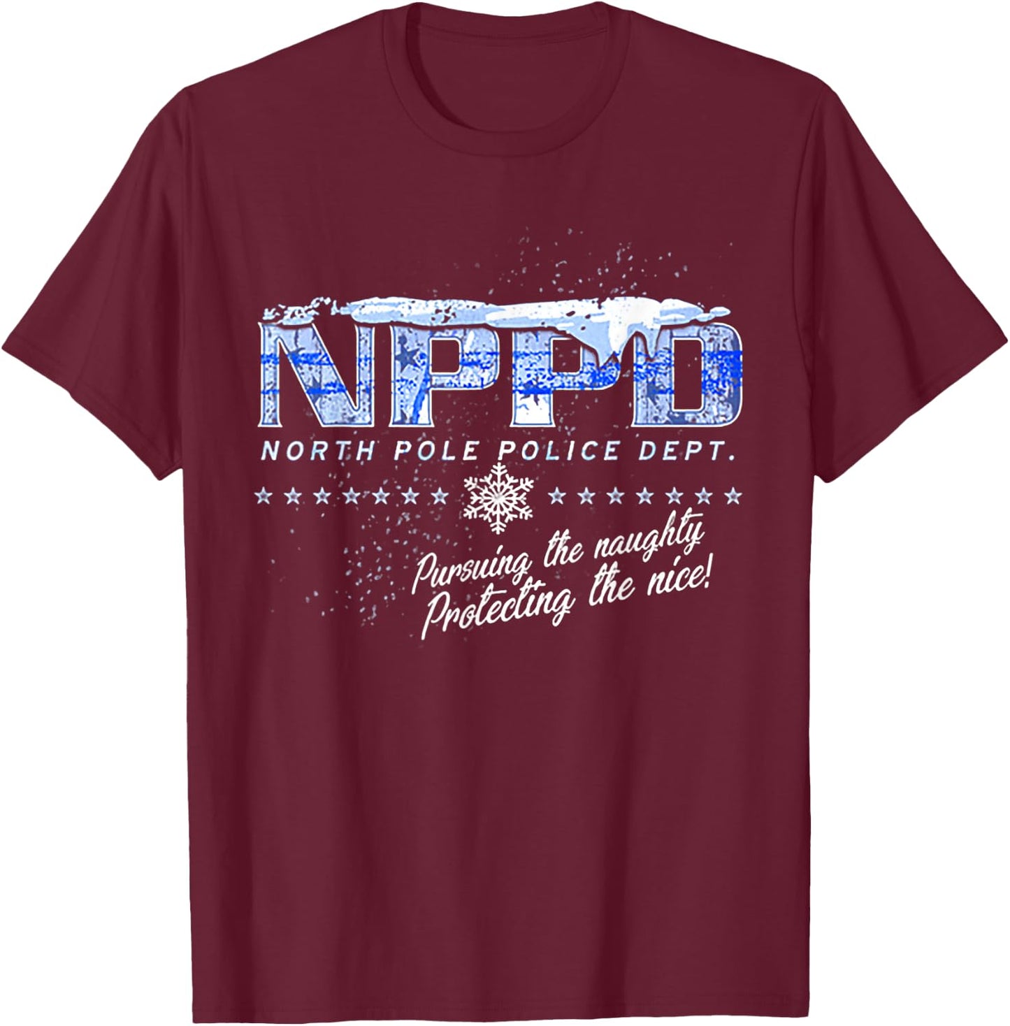 NPPD North Pole Police Department T-Shirt - T-Shirt | Maroon
