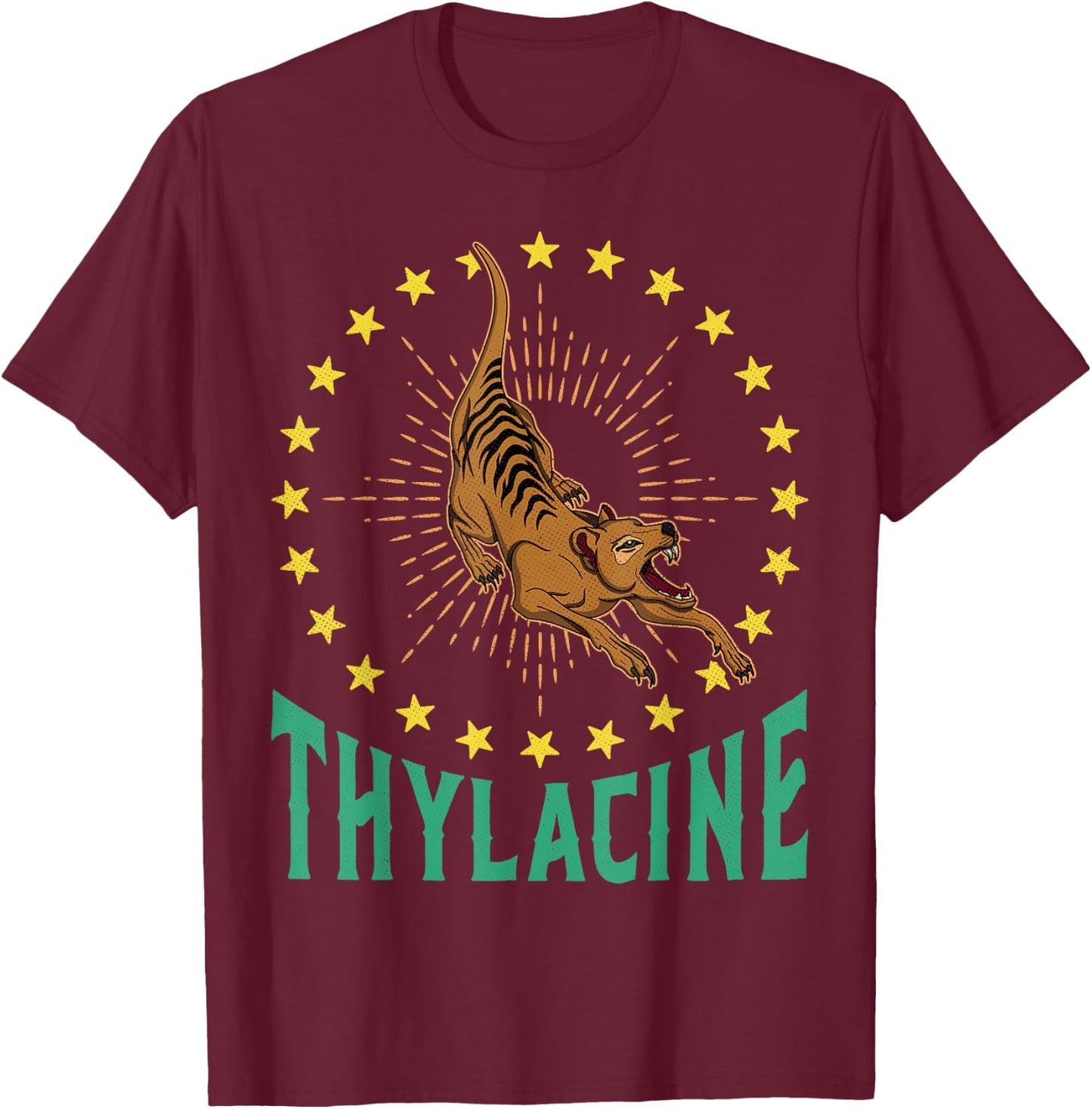 Thylacine Tasmanian biologist national cynocephalus Tasmania T-Shirt - T-Shirt | Maroon