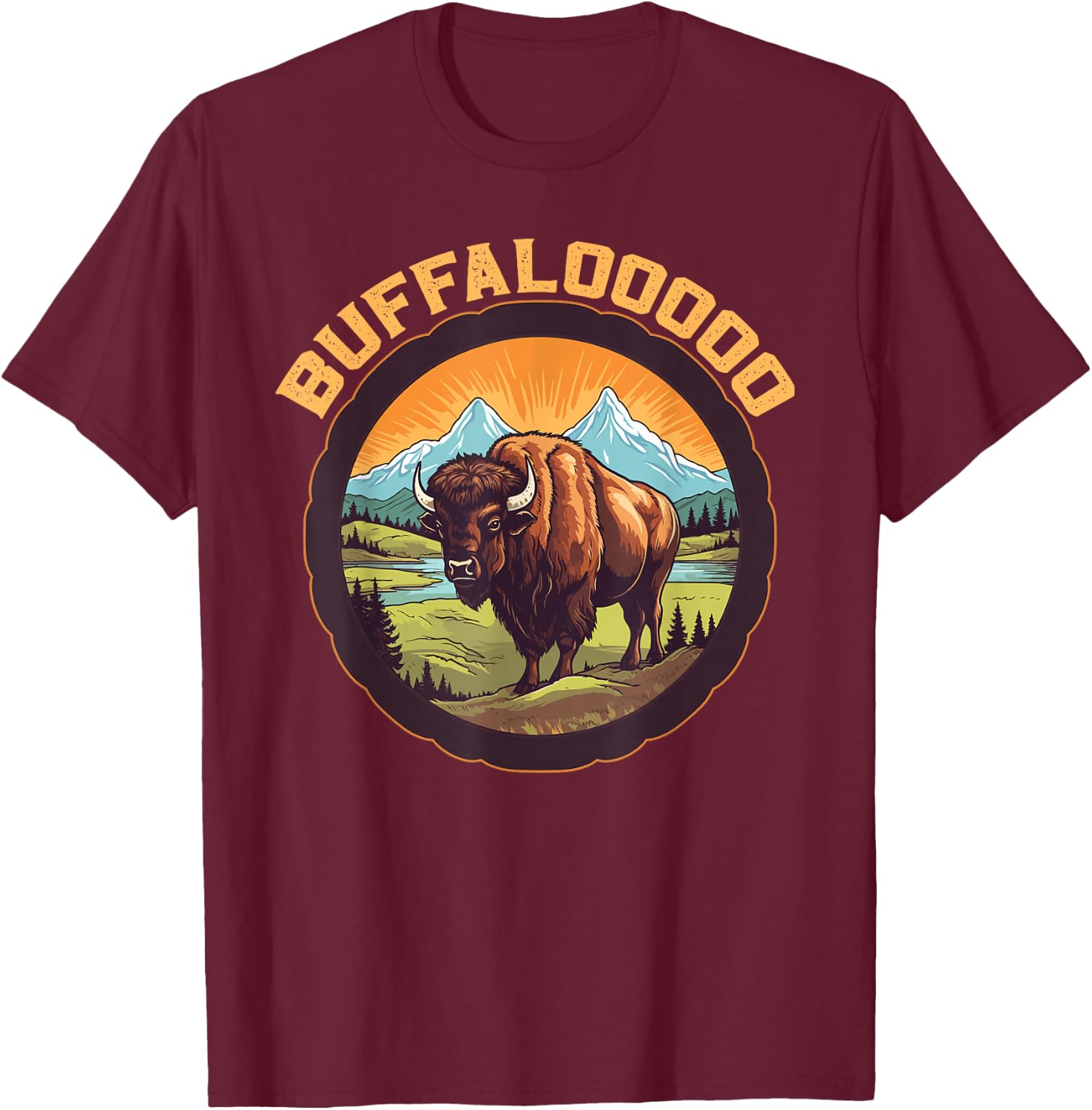 Lucky Buffalo Casino Slot Machine BUFFALOOOOO Gambling T-Shirt - T-Shirt | Maroon