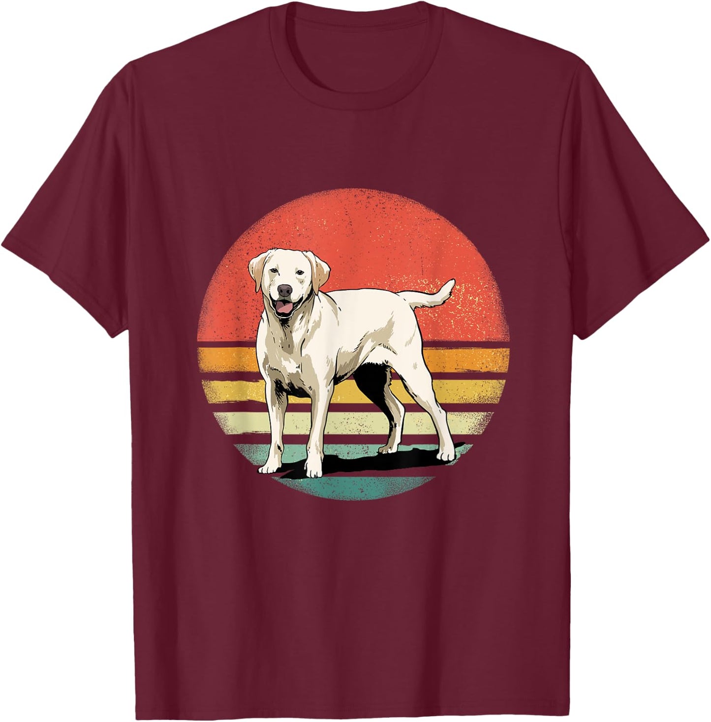 Labrador Retriever Dog Retro Labrador Lover Pet Lab Mom Dad T-Shirt - T-Shirt | Maroon
