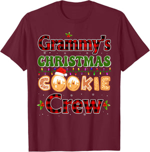 Red Plaid Cute Grammy Christmas Cookie Crew Gingerbread T-Shirt - T-Shirt | Maroon
