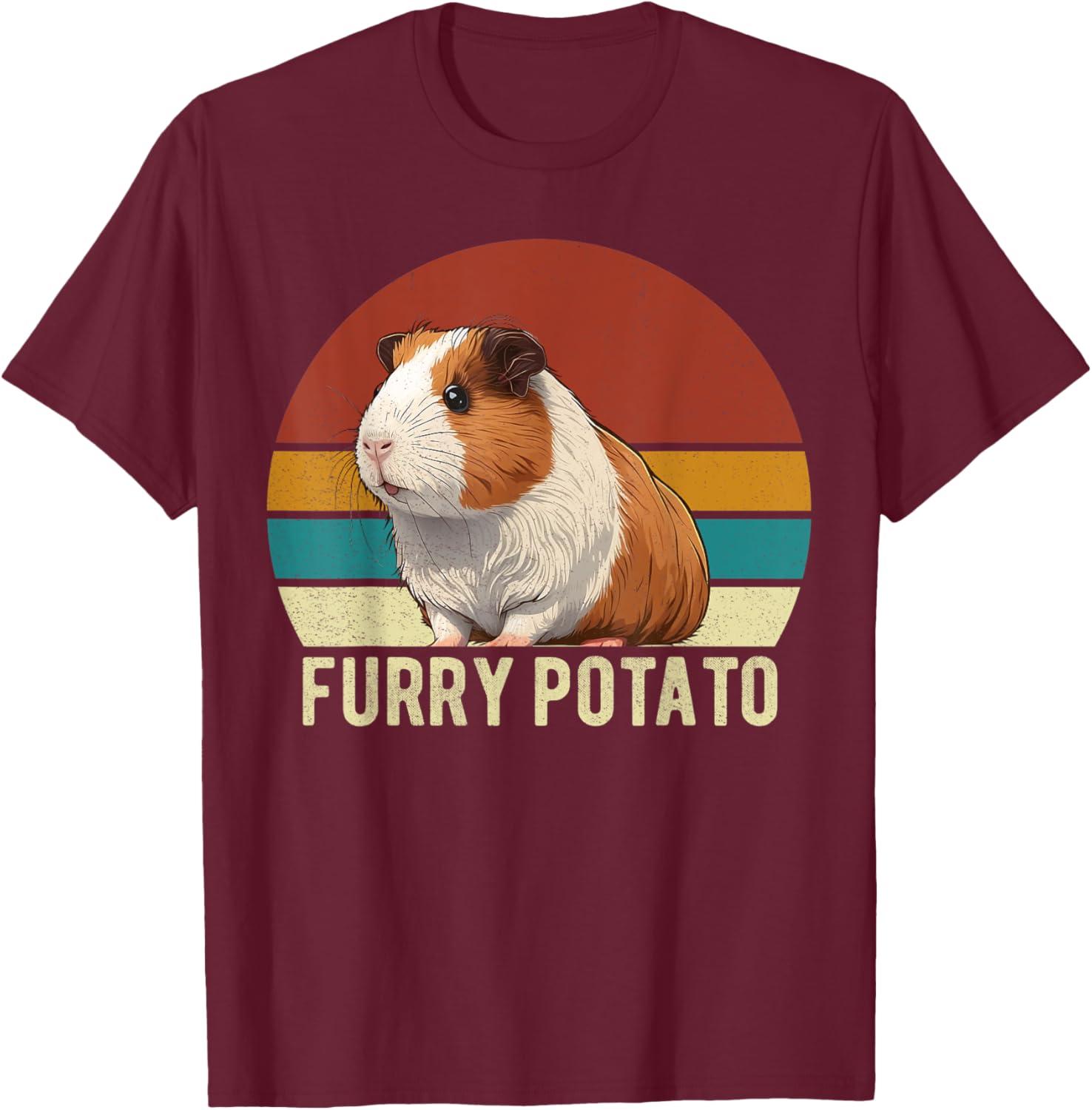 Guinea Pig Shirt Furry Potato Vintage Guinea Pig Funny T-Shirt - T-Shirt | Maroon