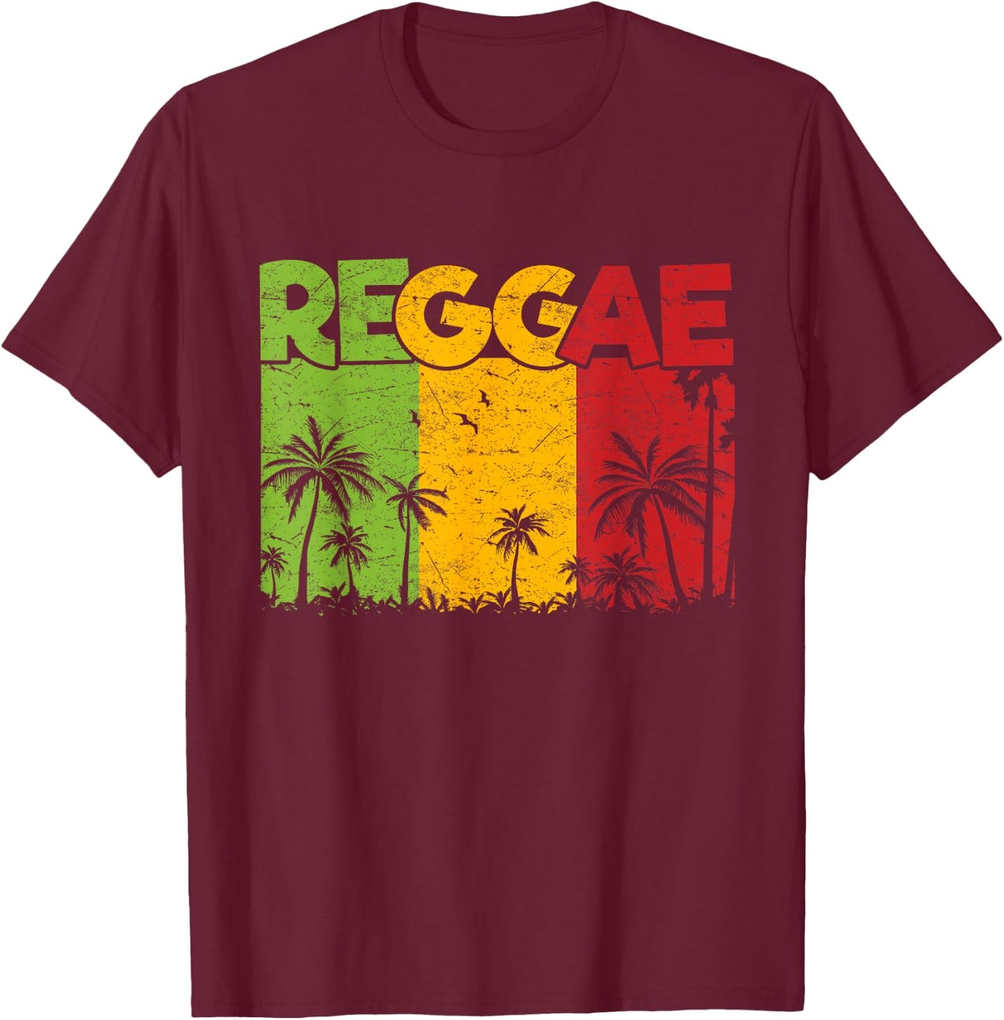Reggae Rastafari Rasta Jamaica Reggae Music T-Shirt - T-Shirt | Maroon