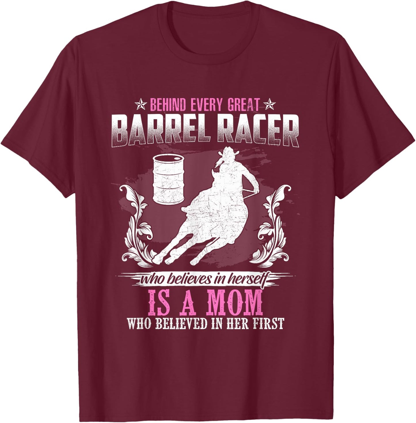Barrel Racing Shirt Women Girls Horse Barrel Racing T-Shirt - T-Shirt | Maroon