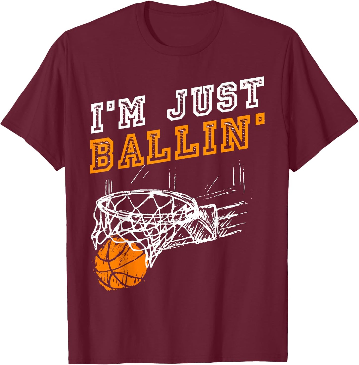 Basketball Gift Coach Player Boys Girls Men Youth Baller Small T-Shirt - T-Shirt | Maroon