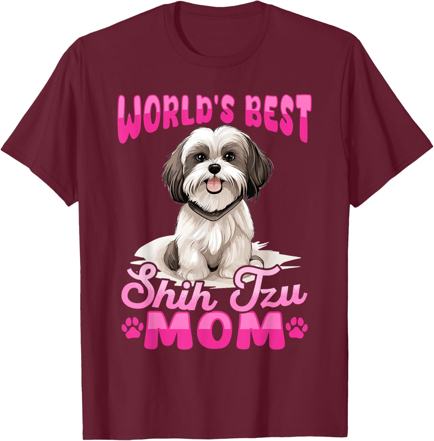 Shih Tzu Hsi Shih dog Pet Dog Breed Best Shih Tzu Mom Women Kids T-Shirt - T-Shirt | Maroon