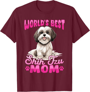 Shih Tzu Hsi Shih dog Pet Dog Breed Best Shih Tzu Mom Women Kids T-Shirt - T-Shirt | Maroon