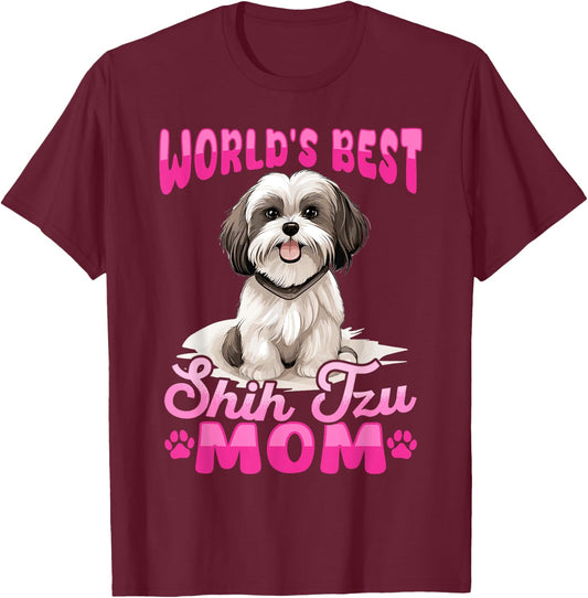 Shih Tzu Hsi Shih dog Pet Dog Breed Best Shih Tzu Mom Women Kids T-Shirt - T-Shirt | Maroon