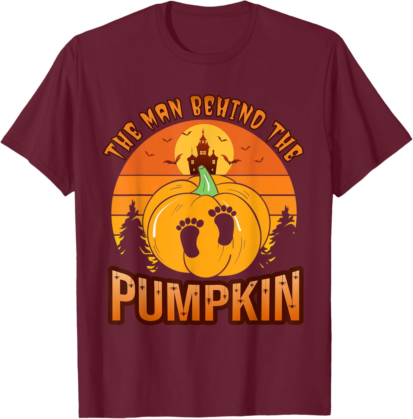 Halloween Pregnancy Expecting Pumpkin Costume T-Shirt - T-Shirt | Maroon