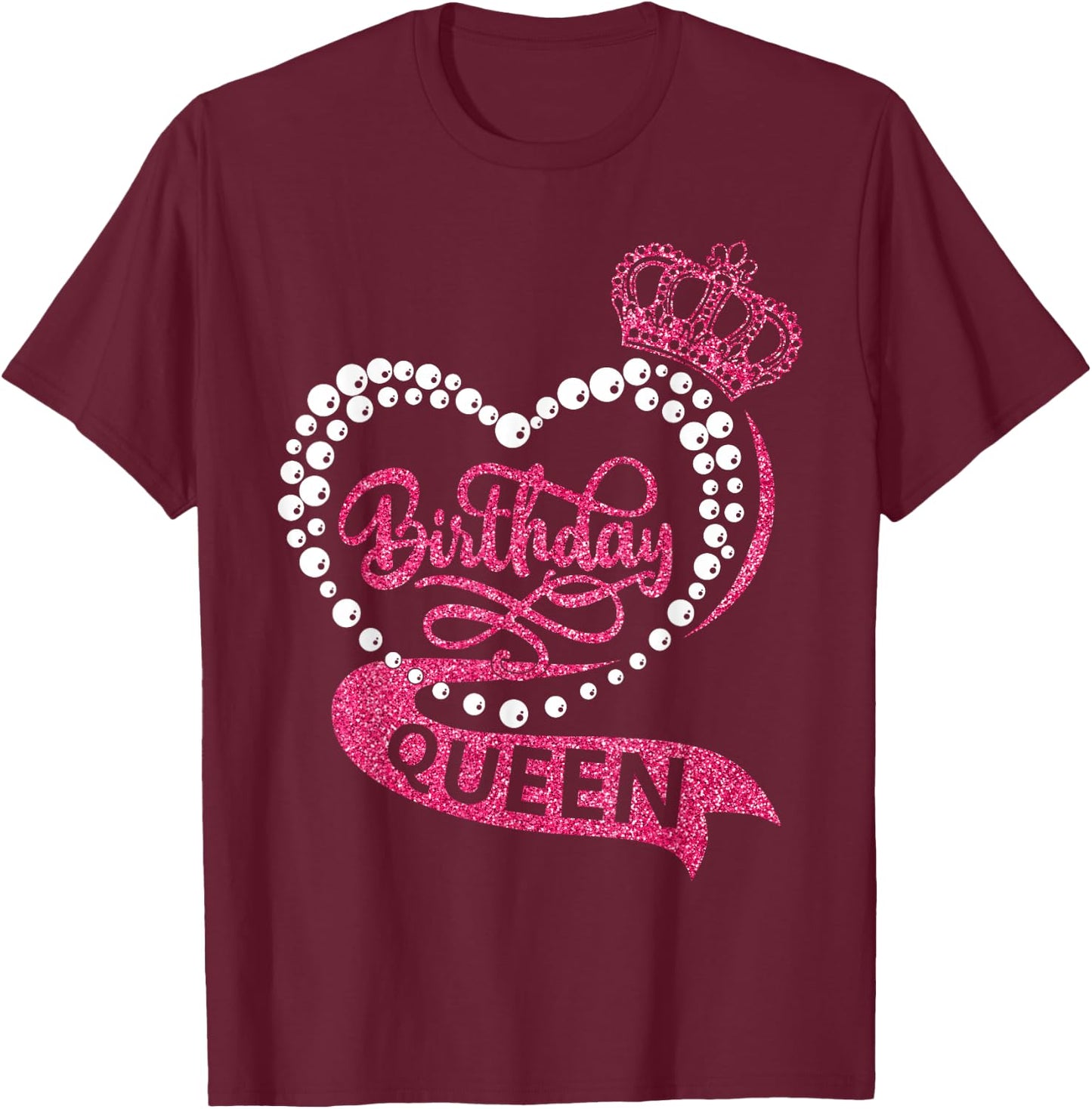 Birthday Queen Squad It's My Birthday Girls Women Matching T-Shirt - T-Shirt | Maroon