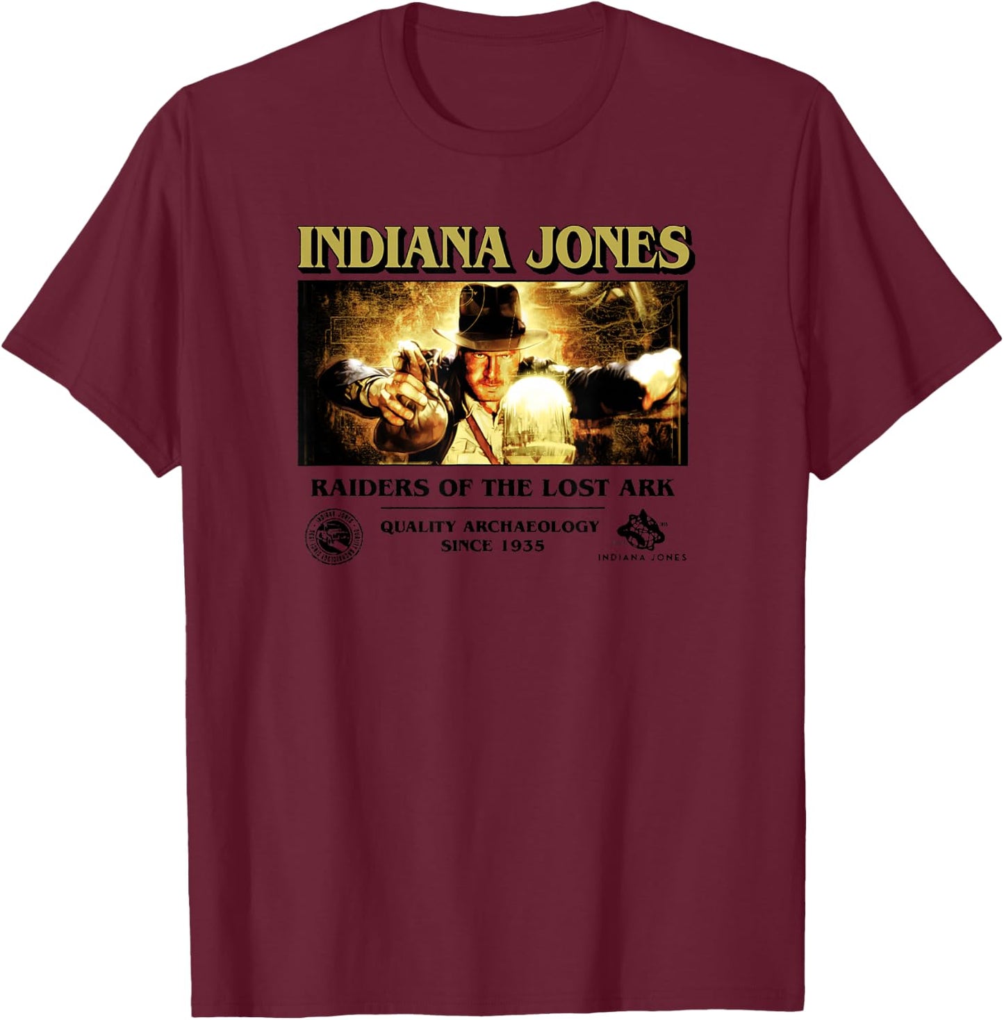 Indiana Jones Raiders of The Lost Ark Quality Archaeology T-Shirt - T-Shirt | Maroon