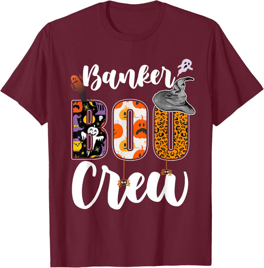 Banker Boo Crew Halloween Matching Banking T-Shirt - T-Shirt | Maroon