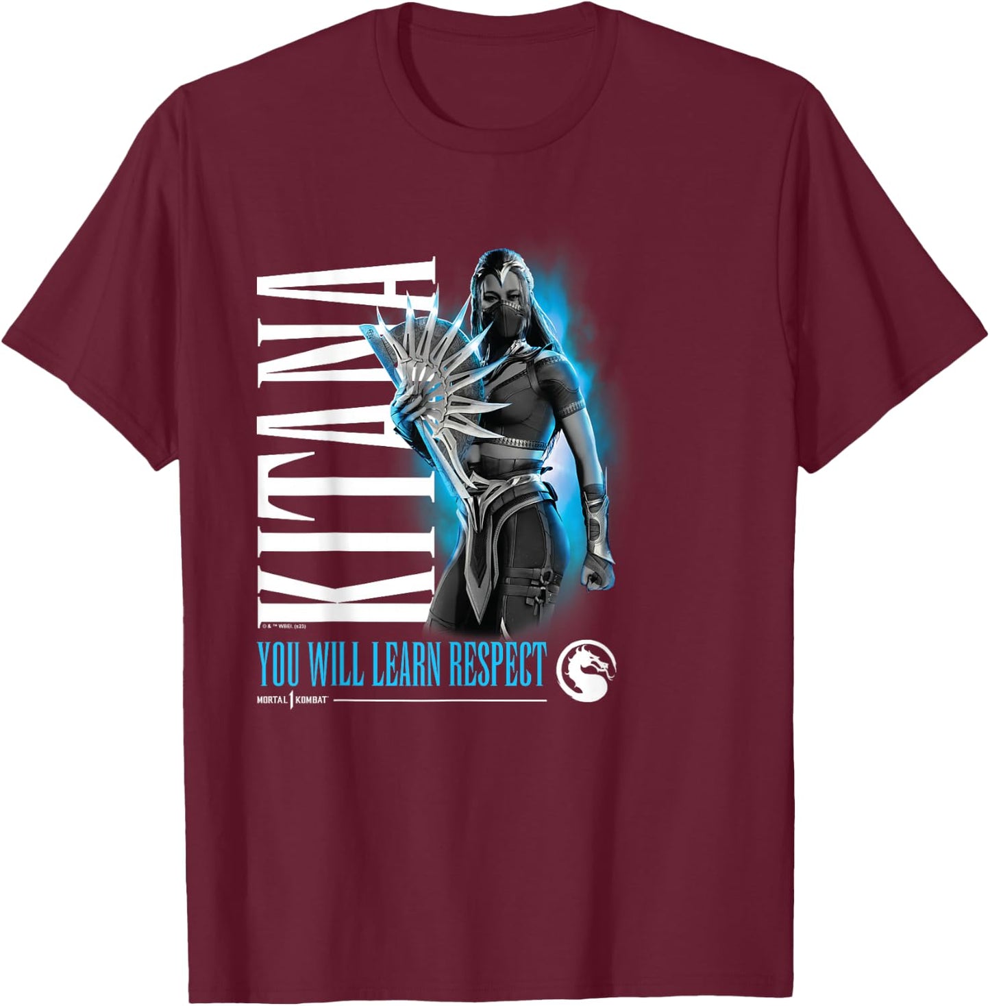 Mortal Kombat - Kitana You Will Learn Respect T-Shirt - T-Shirt | Maroon
