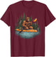 Bigfoot Kayak Paddling Lake Canoe Bigfoot Sasquatch Kayaking T-Shirt - T-Shirt | Maroon