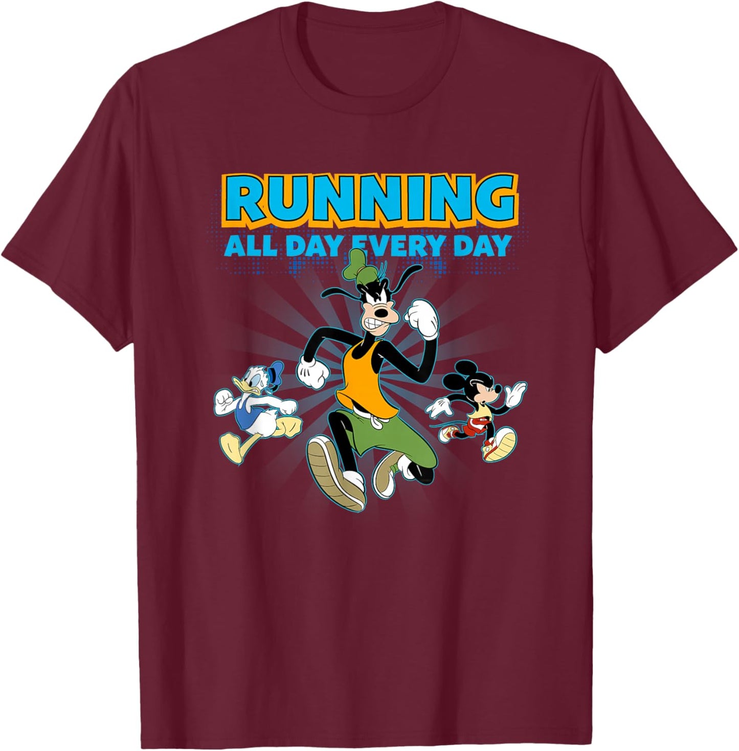 Disney Goofy and Pals Running All Day Every Day Marathon T-Shirt - T-Shirt | Maroon