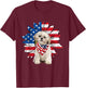 Shih Tzu American Flag Sunflower Dog Lovers 4th Of July T-Shirt - T-Shirt | Maroon