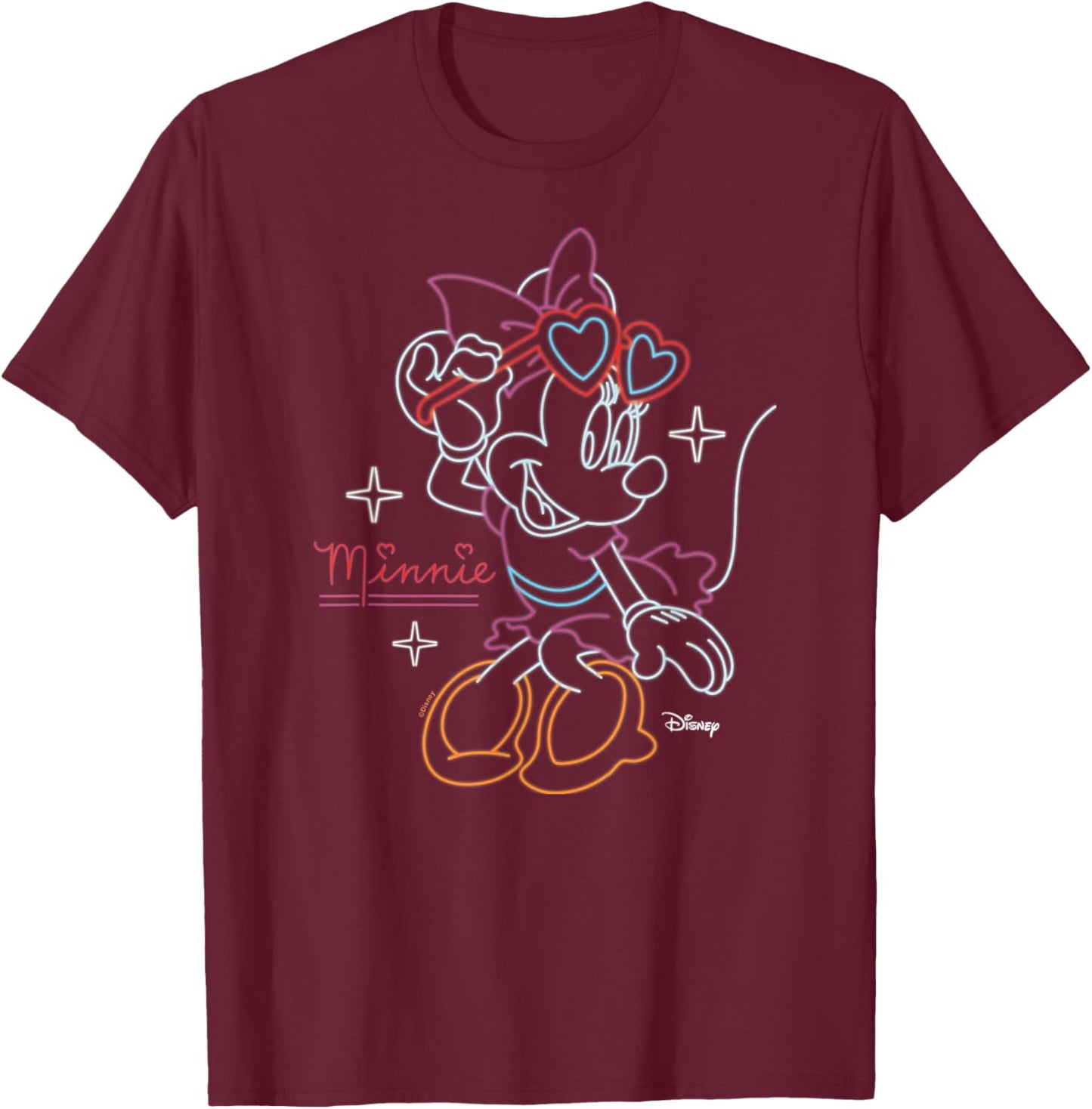 Minnie - Minnie Neon Pose T-Shirt - T-Shirt | Maroon