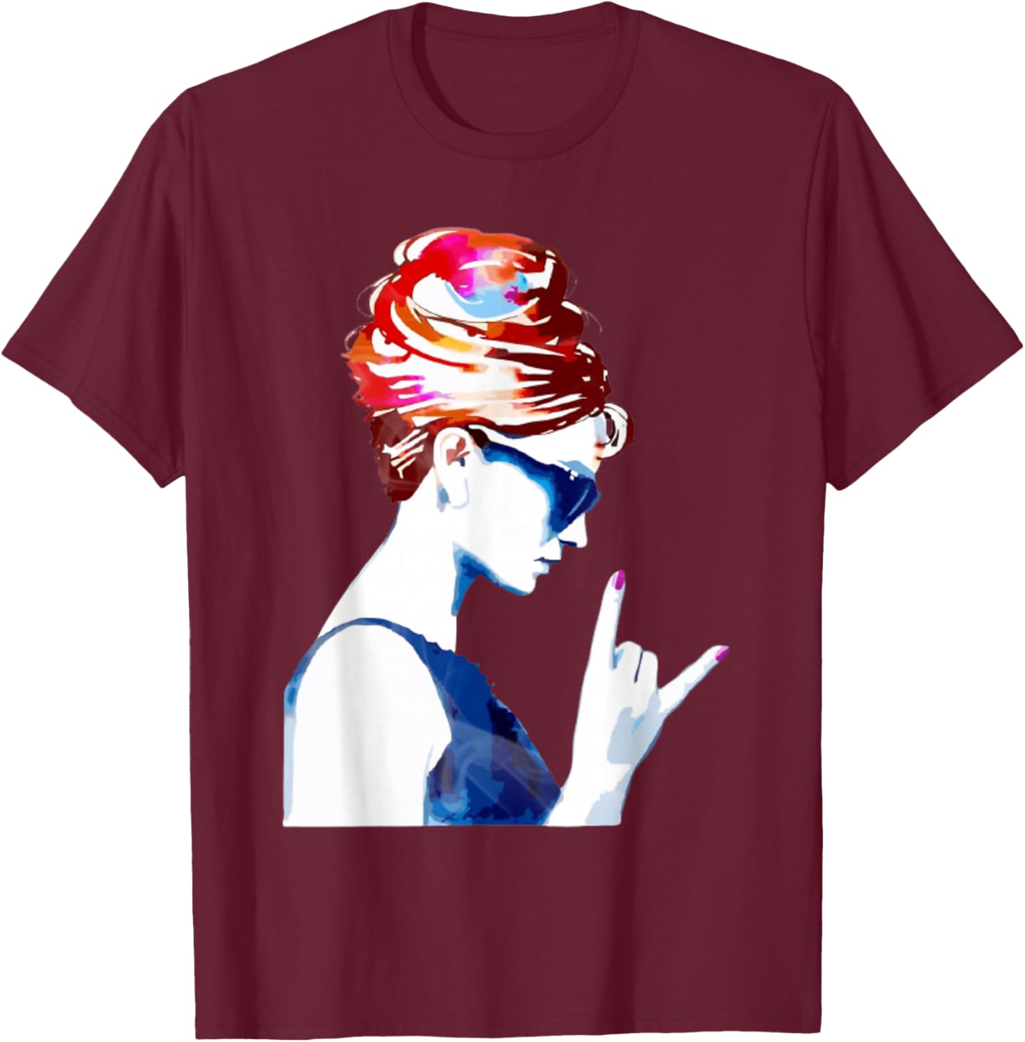 Hepburn Vintage Hollywood Rock N Roll T-Shirt - T-Shirt | Maroon