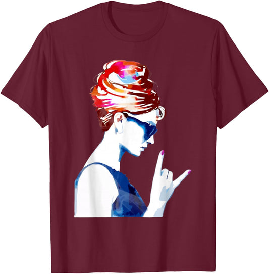 Hepburn Vintage Hollywood Rock N Roll T-Shirt - T-Shirt | Maroon
