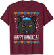 Happy Hanukcat Cat Ugly Hanukkah Chanukah Jew Men Women Kids T-Shirt - T-Shirt | Maroon