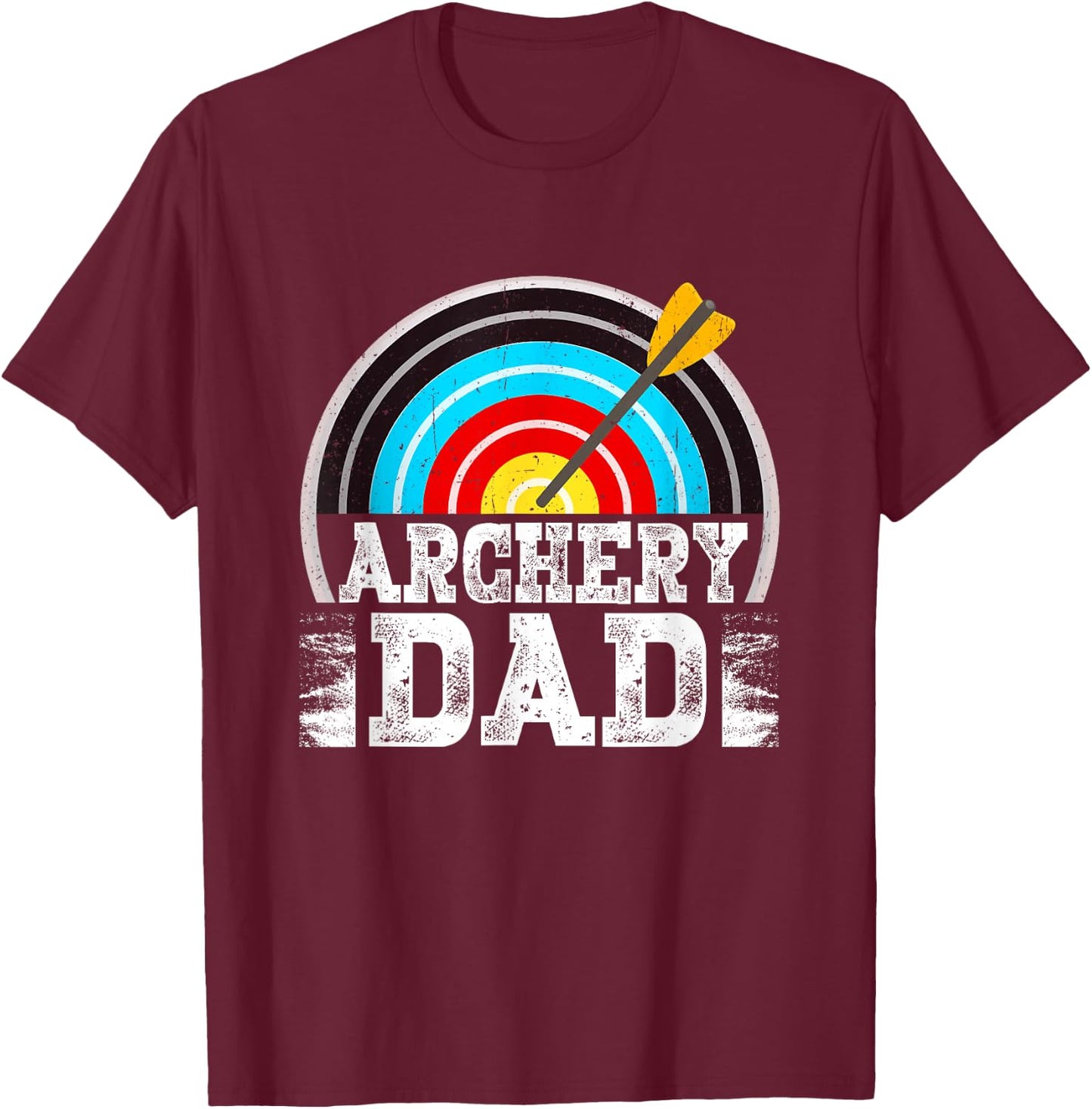 Matching Family Archery Dad Arrow Target Team Photo T-Shirt - T-Shirt | Maroon