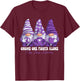 Elder Abuse Awareness Month Purple Ribbon Gnomies Support T-Shirt - T-Shirt | Maroon