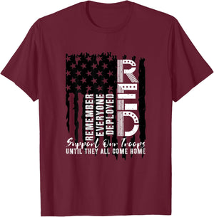 On Friday We Wear Red Friday Military Support troops US Flag T-Shirt - T-Shirt | Maroon