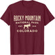 Rocky Mountain National Park Colorado USA Outdoor -Adults Blue Small Classic Fit Short Sleeve T-Shirt - T-Shirt | Maroon
