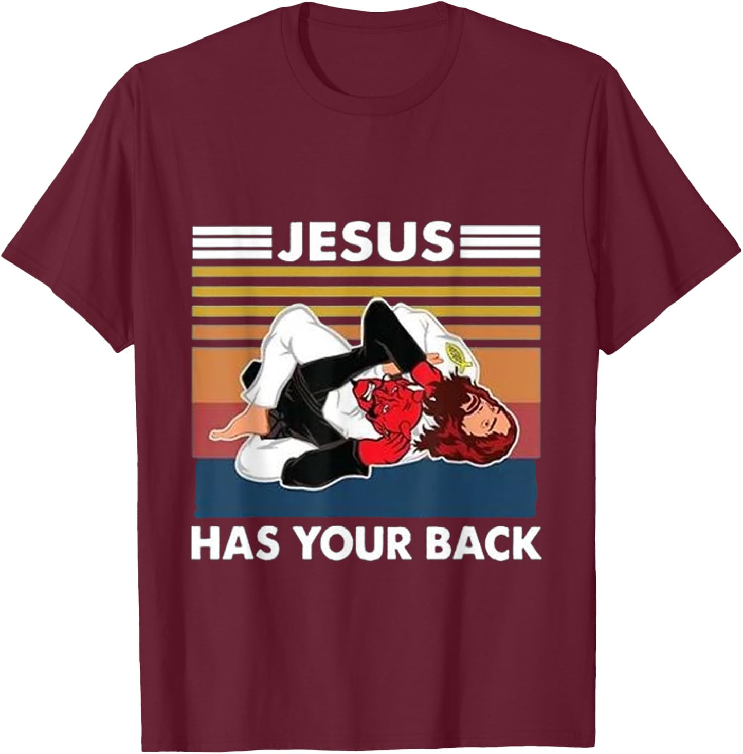 Jesus has your back Karate T-Shirt - T-Shirt | Maroon