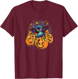 Disney Lilo & Stitch Halloween Cute Stitch Vampire Portrait T-Shirt - T-Shirt | Maroon