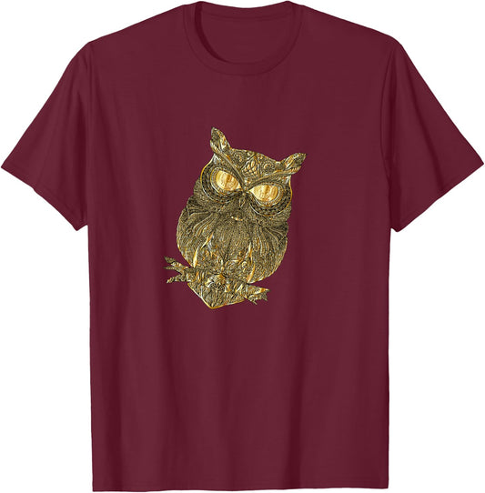 Golden owl T-Shirt - T-Shirt | Maroon