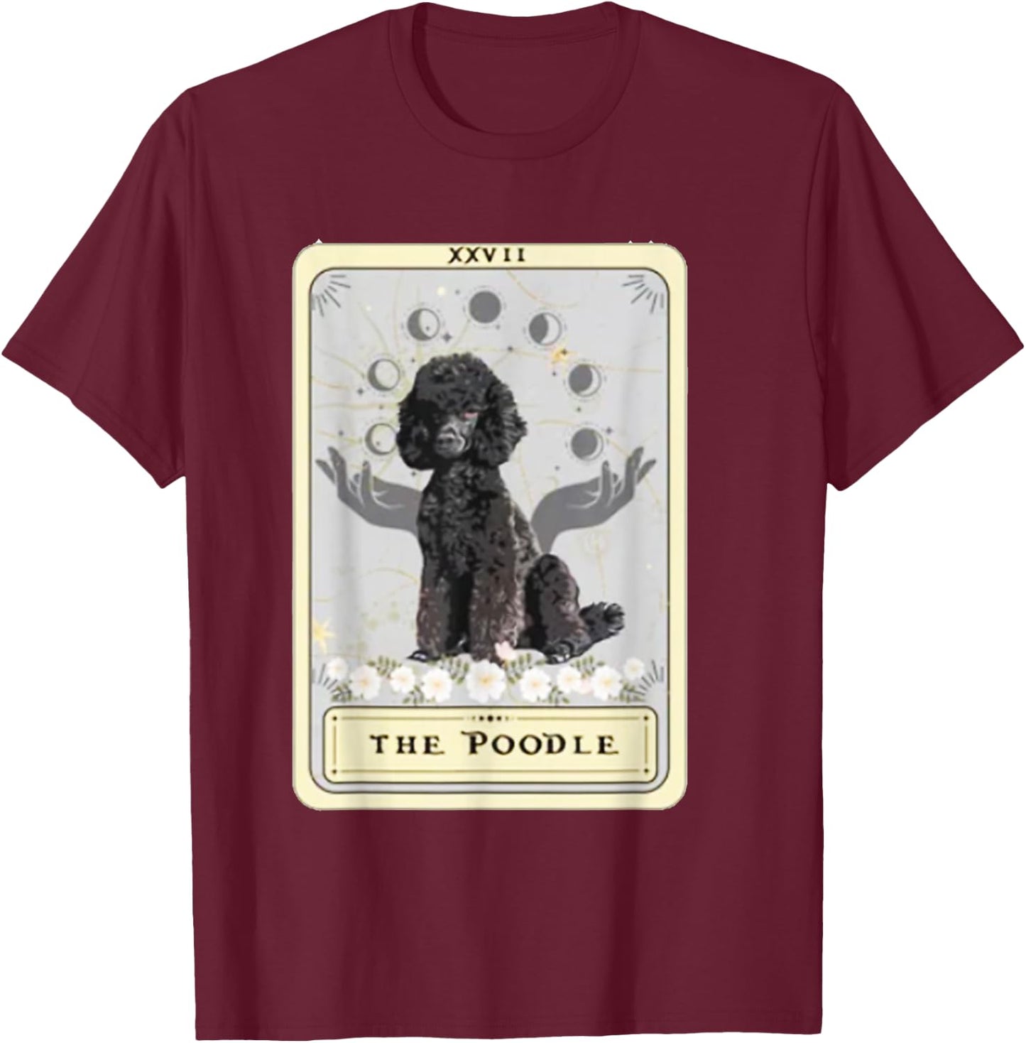 Poodle Tarot Card T-Shirt - T-Shirt | Maroon